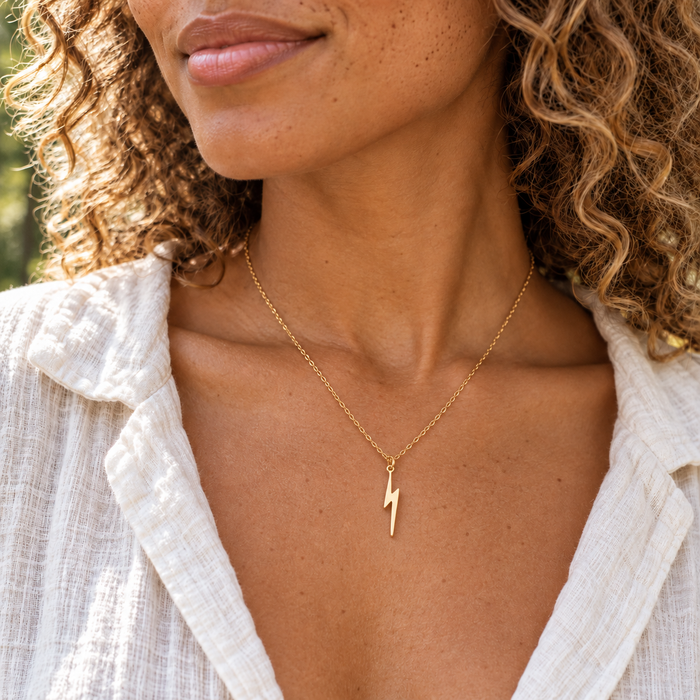 Lightning Bolt Necklace - Gold Filled