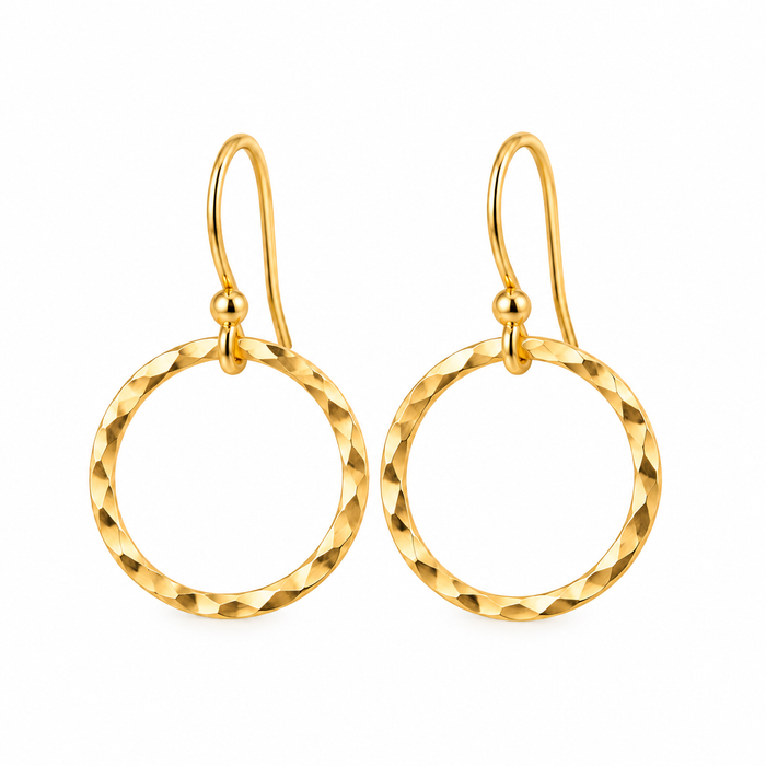 Hammered Hoop Earrings –14k Gold Filled or Sterling Silver