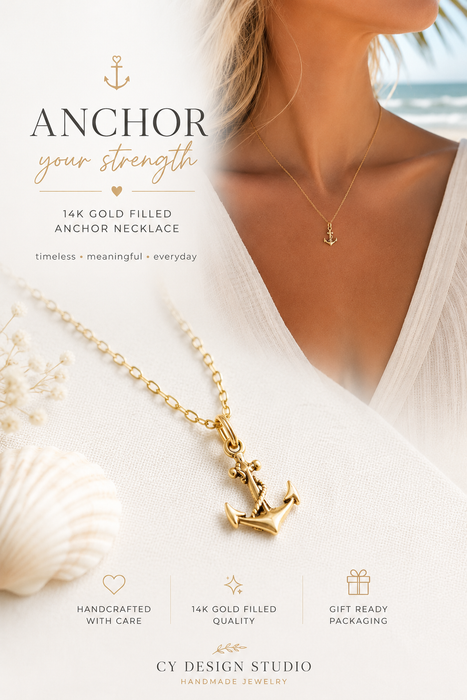 14k Gold Filled Anchor Necklace