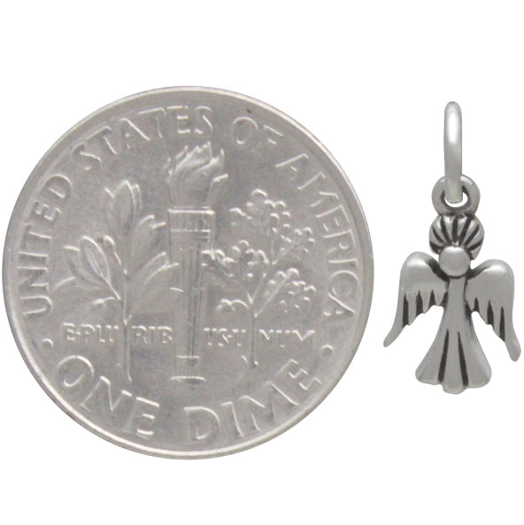 Sterling Silver Tiny Angel Charm 14x6mm