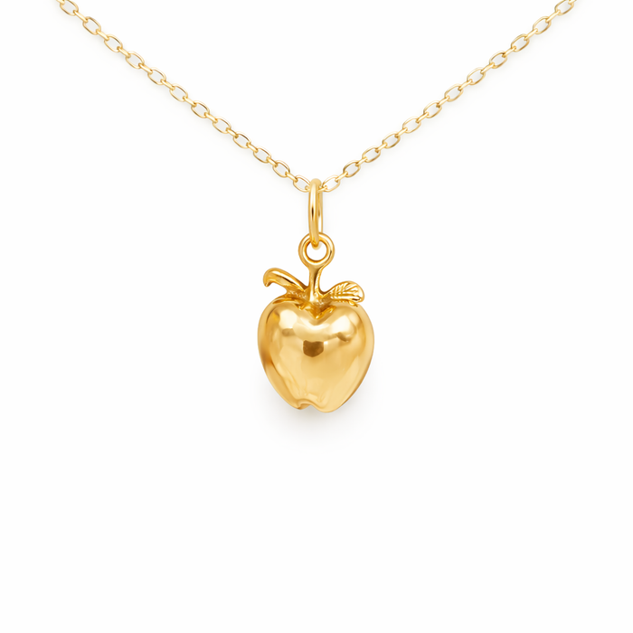 Tiny Apple Charm Necklace - 14k Gold Filled Jewelry - Handmade Necklace - Teacher Gift