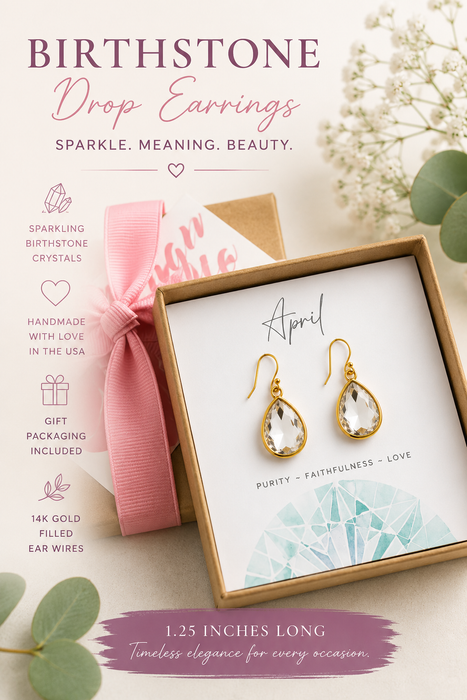April Birthstone Crystal 14k Gold Filled Earrings