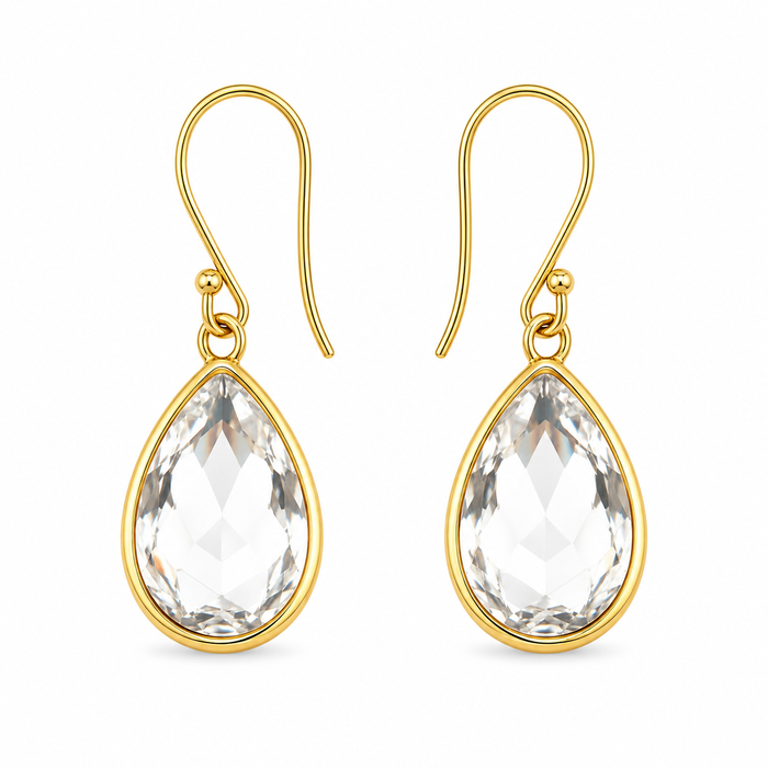 April Birthstone Crystal 14k Gold Filled Earrings
