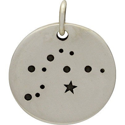 Silver Zodiac Constellation Aquarius 18x15mm