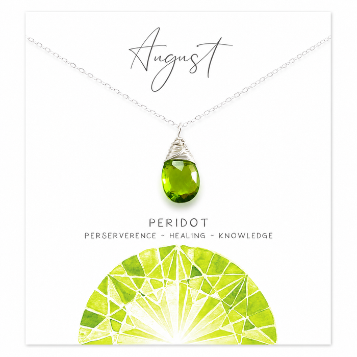Peridot - August Birthstone - Sterling Silver Necklace