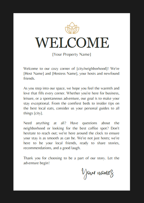 Editable Airbnb Welcome Booklet Template – 40 Pages of Customizable Guest Essentials