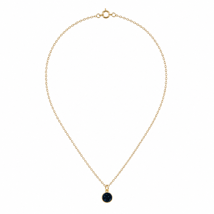 Blue Druzy Necklace | Gold Filled