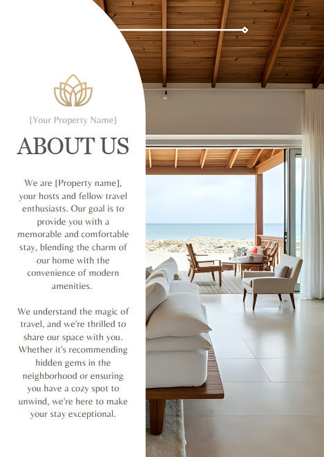 Editable Airbnb Welcome Booklet Template – 40 Pages of Customizable Guest Essentials