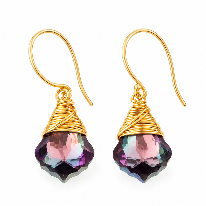Mystic Violet Baroque Swarovski Crystal Earrings