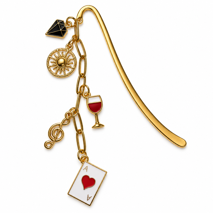 Wine & Ace of Hearts Charm Bookmark