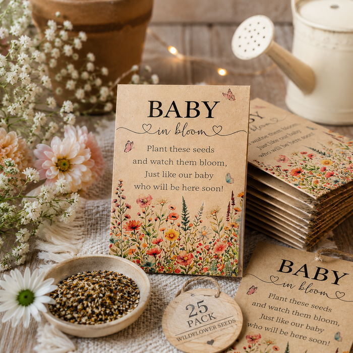 Baby in Bloom Seed Packet Favors, 25 Pre Filled