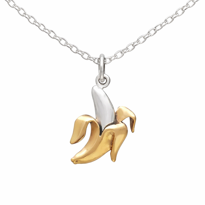 Sterling Silver Banana Necklace