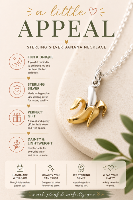 Sterling Silver Banana Necklace