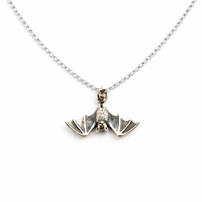Bat Charm Necklace - Dainty Sterling Silver Jewelry