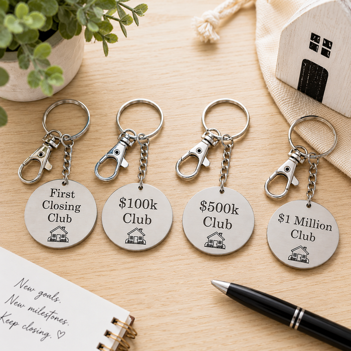 Real Estate Agent Milestone Keychain | Closing & Sales Club Gift