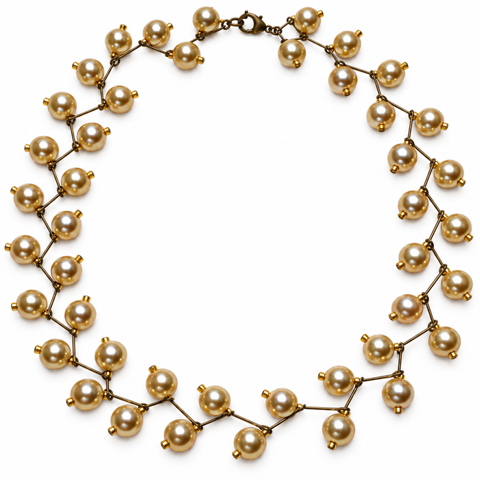 Golden Swarovski Pearl Statement Necklace