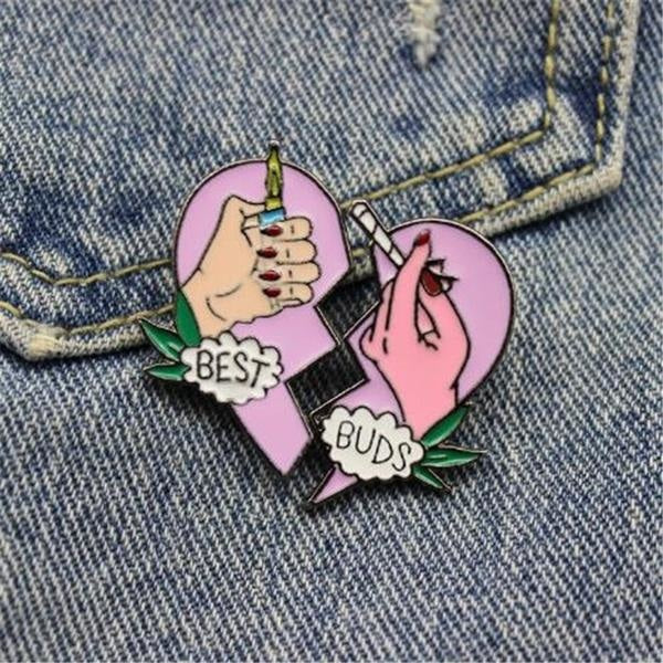Best Buds Matching Friendship Enamel Pin Set