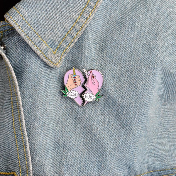 Best Buds Matching Friendship Enamel Pin Set