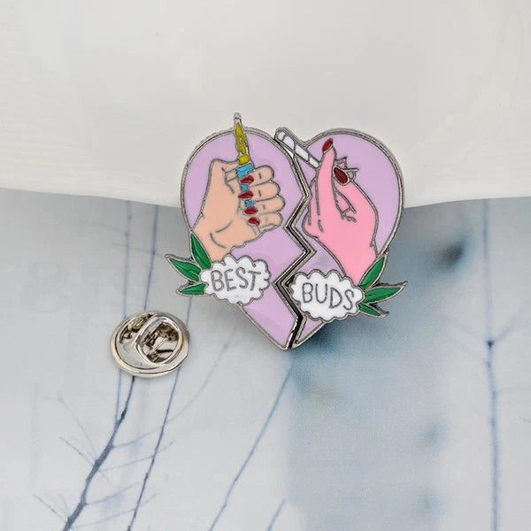 Best Buds Matching Friendship Enamel Pin Set