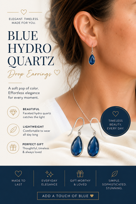 Blue Hydro Quartz Drop Earrings