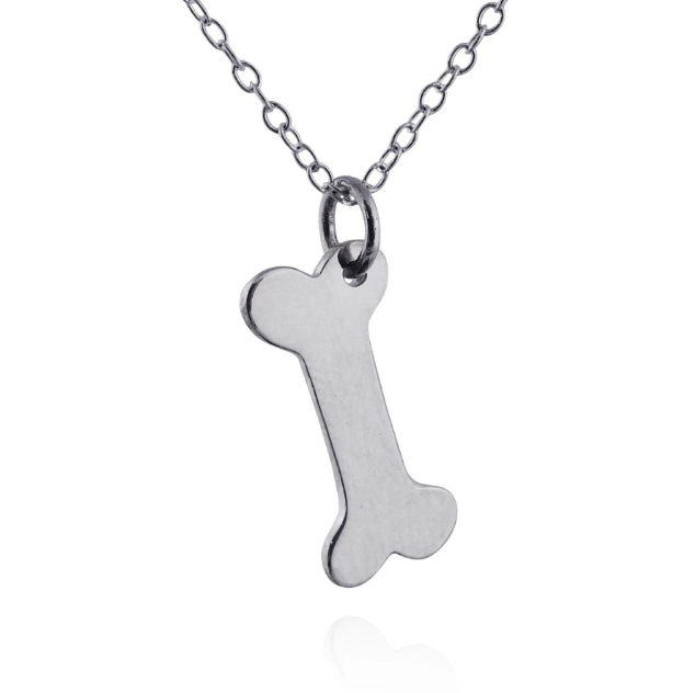Sterling Silver Dog Bone Necklace – Minimal Dog Lover Charm Jewelry – Handmade in USA