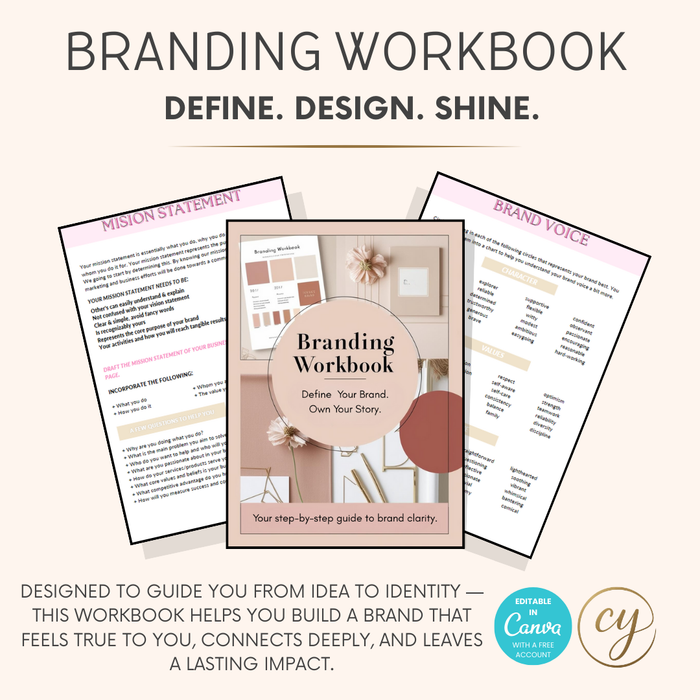 Branding Workbook for Entrepreneurs | 35+ Page Canva Template