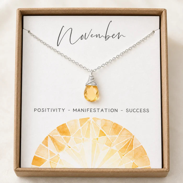 November Birthstone Necklace - 14k Gold Filled
