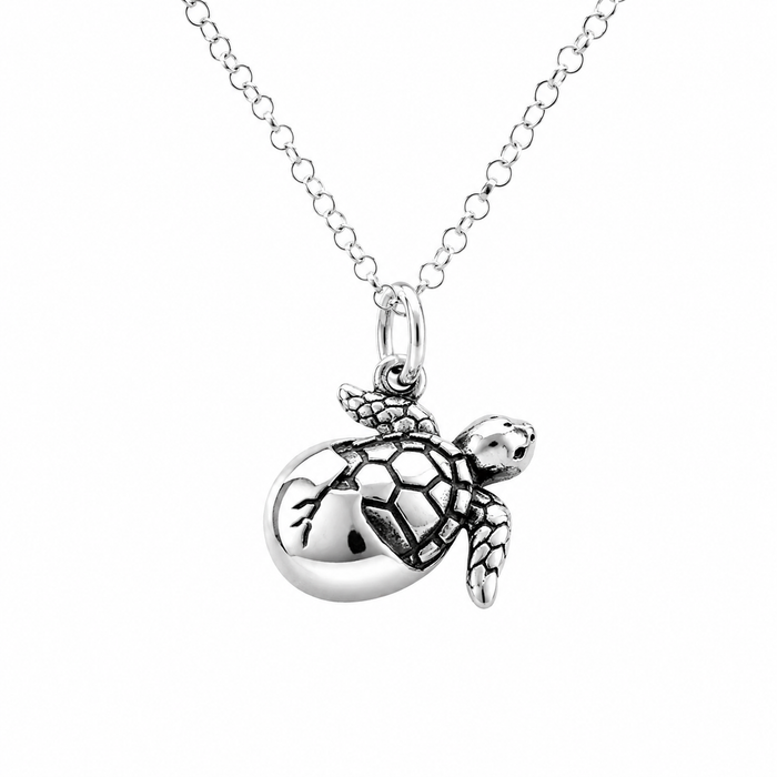 Sterling Silver Sea Turtle Hatchling Necklace