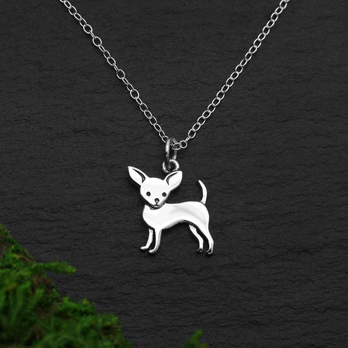 Sterling Silver Chihuahua Charm Necklace – Tiny Dog Lover Gift