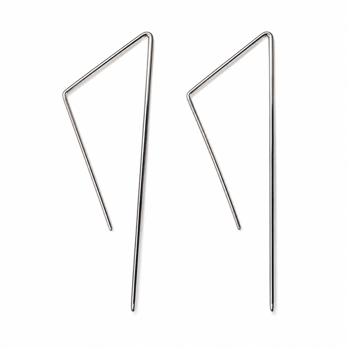 Angular Stick Earrings in Sterling Silver