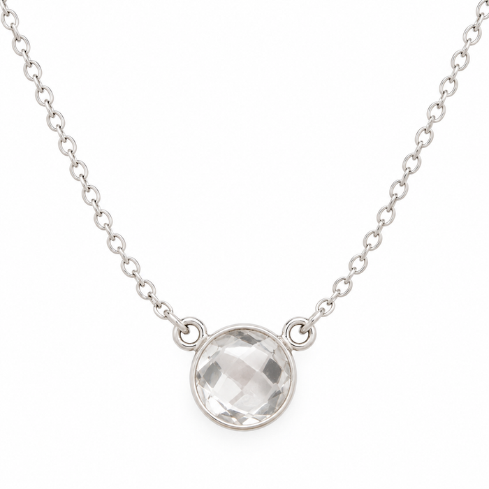 OOAK Clear Quartz Gemstone Necklace – Sterling Silver
