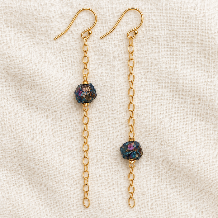 Asymmetrical Titanium Nugget Gold-Filled Earrings
