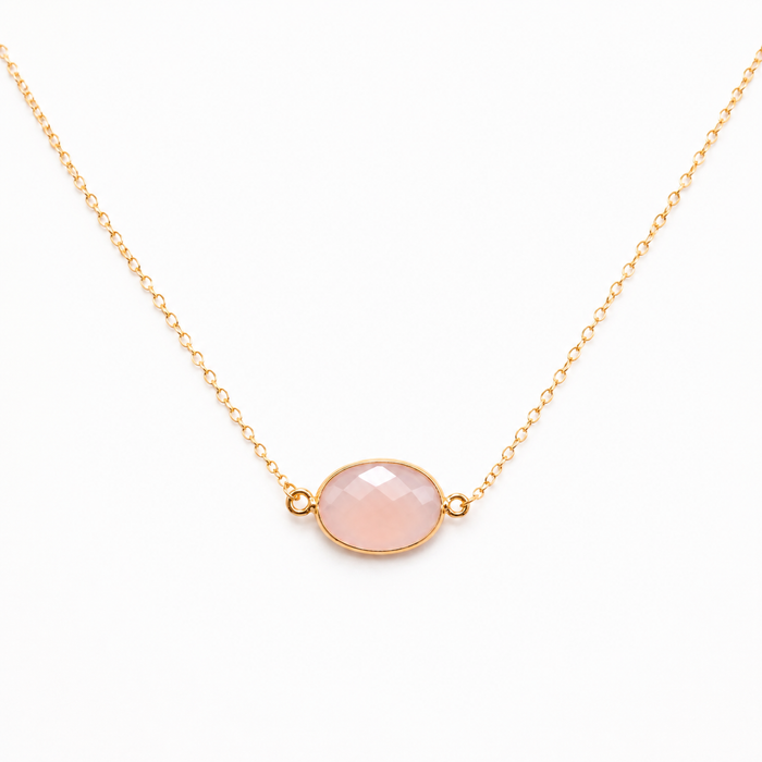 Pink Chalcedony Gold Filled Necklace