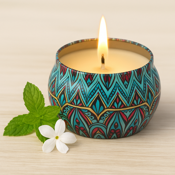 Mini Mandala Soy Candle – 2.5 oz – Assorted Scents & Designs