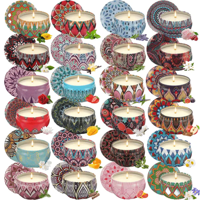 Mini Mandala Soy Candle – 2.5 oz – Assorted Scents & Designs