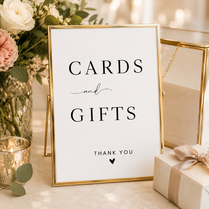 Cards & Gifts Wedding Sign | Editable Canva Template