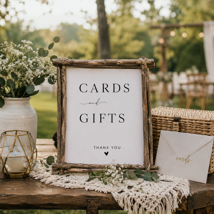 Cards & Gifts Wedding Sign | Editable Canva Template