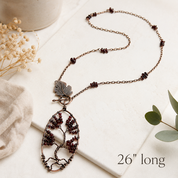 OOAK Garnet Tree of Life Necklace