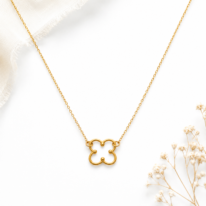 Open Clover Charm Necklace | 14K Gold Filled Minimalist Necklace
