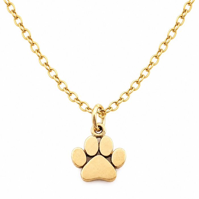 Bronze Paw Print Necklace