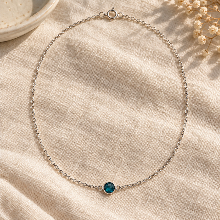 Peacock Teal Hydro Quartz Necklace in Sterling Silver