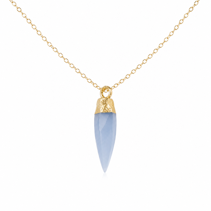 OOAK Blue Chalcedony Dagger Necklace