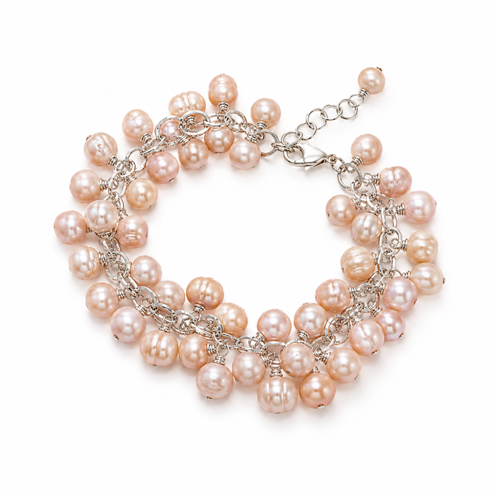 Freshwater Pearl Cluster Bracelet | Sterling Silver | OOAK