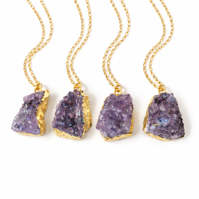 Amethyst Crystal Cluster Necklace