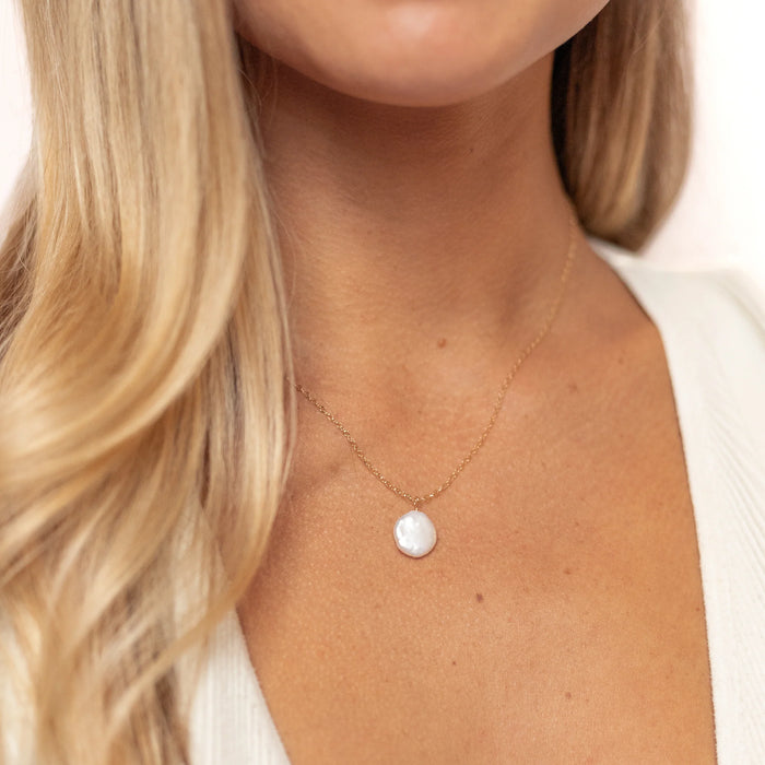 Freshwater Coin Pearl Necklace