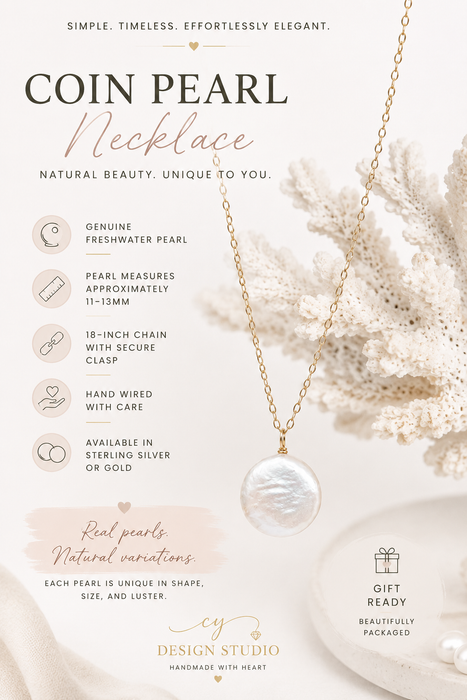 Freshwater Coin Pearl Necklace