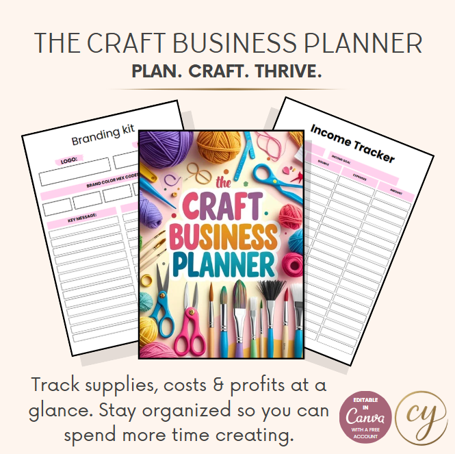 Editable Craft Business Planner – 45-Page Canva Template