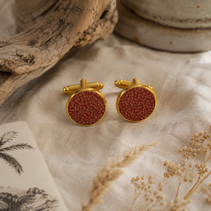 OOAK Upcycled Stingray Leather Cufflinks