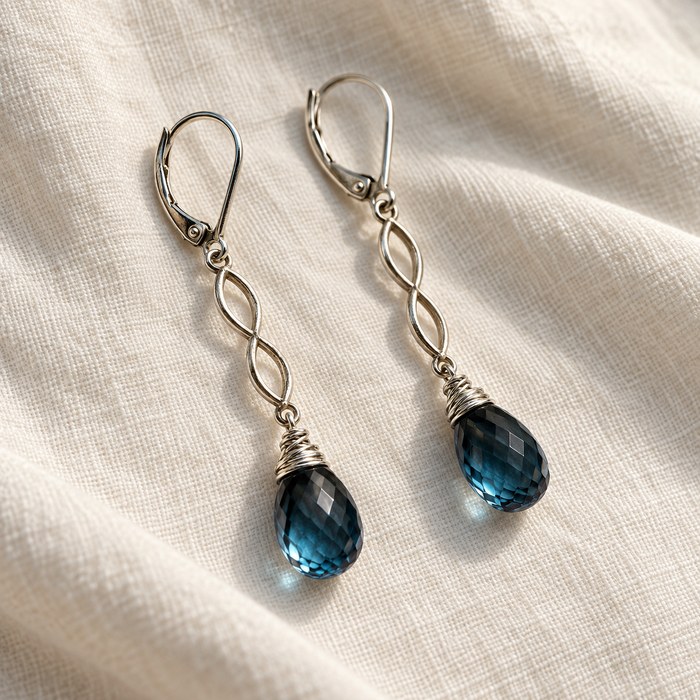 London Blue Topaz Infinity Earrings