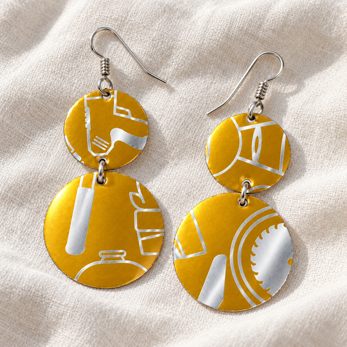 Upcycled Lowe’s Gift Card Earrings – Sterling Silver Ear Wires